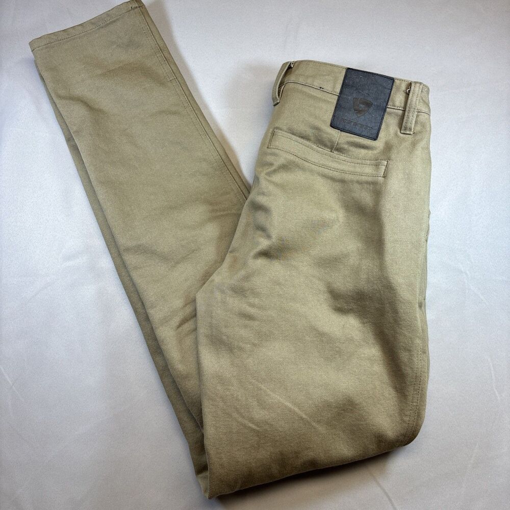 Rev'it Dean Motorcycle Riding Pants Mens 32x34 Khaki Chinos  Fit Protective
